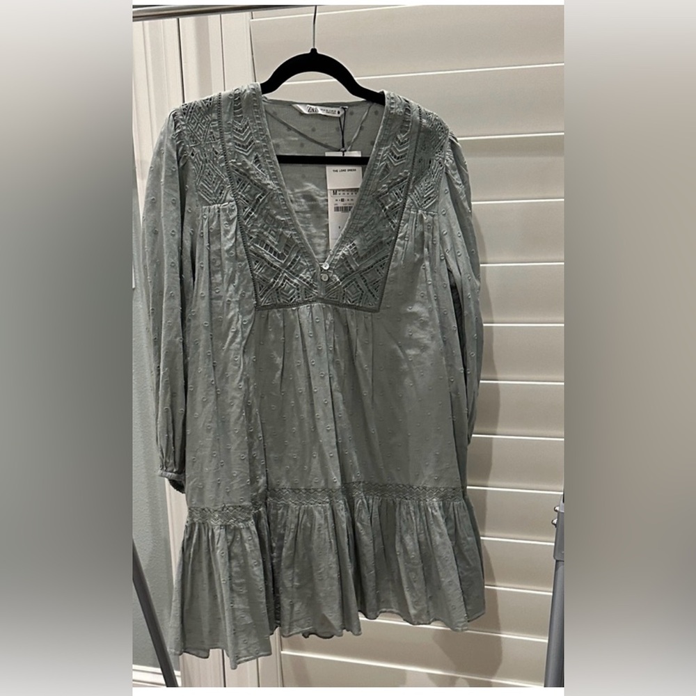 Zara Olive Green Mini Dress